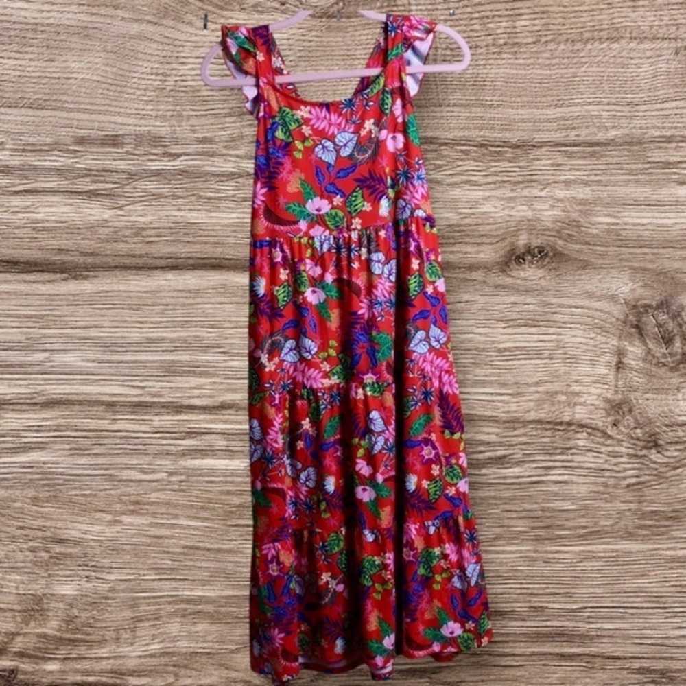Wonder nation red tropical maxi dress. Sleeveless. 14–16 XL plus